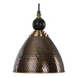 pendant light with fan Uttermost Pendants Hammered Antique Brass Finish On Metal Shade With Black Accent.