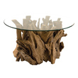 glass living room table Uttermost Cocktail & Coffee Tables Natural, Unfinished Teak Driftwood Sculpted Into A Sturdy Table. Matthew Williams