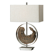 glass light shades Uttermost Driftwood Lamps Faux Driftwood Surrounded By Polished Nickel Plated Metal.
