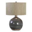 tall lamp shades for table lamps Uttermost Gray Ceramic Lamp Heavily Crackled Charcoal Gray Ceramic Glaze With A Rust Brown Undertone Accented With Plated Brushed Nickel Metal Details.