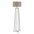 night wall lamp Uttermost Polished Nickel Floor Lamp Slightly Tapered In Stature These Triangular Shaped Legs Are Crafted Out Of Polished Stainless Steel.
