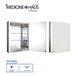 Medicine Cabinets Whitehaus Medicinehaus Aluminum Aluminum Bathroom WHLUN7055-IR 848130029030 Medicine Cabinet Aluminum 