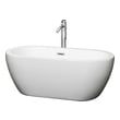 free standing cast iron bath tub Wyndham Freestanding Bathtub White
