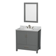small corner bathroom vanity with sink Wyndham Vanity Set Dark Gray Modern