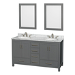 60 inch double sink vanity Wyndham Vanity Set Dark Gray Modern