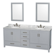 white oak vanity bathroom Wyndham Vanity Set Gray Modern