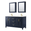 60 inch double sink vanity Wyndham Vanity Set Dark Blue Modern