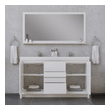 modern walnut bathroom vanity Alya Vanity with Top White