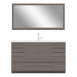 60 inch double bathroom vanity Alya Vanity with Top Gray