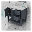 70 double sink vanity top Alya Vanity with Top Gray Modern