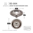  Anzzi BATHROOM - Sinks - Drop-in - Copper Bathroom Vanity Sinks Nickel