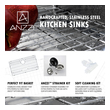 single black sink with drainer Anzzi KITCHEN - Kitchen Sinks - Undermount - Stainless Steel Steel