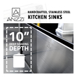 farmhouse sink with faucet holes Anzzi KITCHEN - Kitchen Sinks - Undermount - Stainless Steel Steel