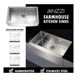 black farmhouse kitchen sink faucet Anzzi KITCHEN - Kitchen Sinks - Farmhouse - Stainless Steel Steel