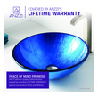 copper vessel sink vanity Anzzi BATHROOM - Sinks - Vessel - Tempered Glass Blue