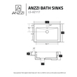 bowl basin with cabinet Anzzi BATHROOM - Sinks - Vessel - Ceramic / Procelain White