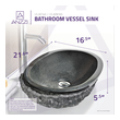 white modern vanity Anzzi BATHROOM - Sinks - Vessel - Exotic Stone Black