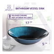 under sink white cabinet Anzzi BATHROOM - Sinks - Vessel - Tempered Glass Blue