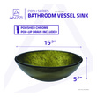 single sink vanity with top Anzzi BATHROOM - Sinks - Vessel - Tempered Glass Gold