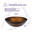 raised sink Anzzi BATHROOM - Sinks - Vessel - Tempered Glass Gold
