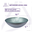  Anzzi BATHROOM - Sinks - Vessel - Tempered Glass Bathroom Vanity Sinks Silver