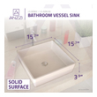 white vanity countertop Anzzi BATHROOM - Sinks - Vessel - Man Made Stone White