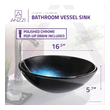bowl sink with cabinet Anzzi BATHROOM - Sinks - Vessel - Tempered Glass Blue