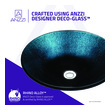 glass basin bowl Anzzi BATHROOM - Sinks - Vessel - Tempered Glass Blue