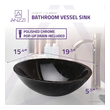 white and gold vanity bathroom Anzzi BATHROOM - Sinks - Vessel - Tempered Glass Black