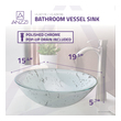 bathrooms with blue vanity Anzzi BATHROOM - Sinks - Vessel - Tempered Glass White