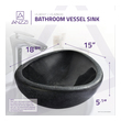 white vanity base Anzzi BATHROOM - Sinks - Vessel - Exotic Stone Black