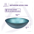 on top vanity sinks Anzzi BATHROOM - Sinks - Vessel - Tempered Glass Blue