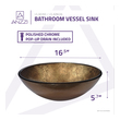 bathroom countertop without sink Anzzi BATHROOM - Sinks - Vessel - Tempered Glass Brown