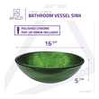 bathroom lights over vanity Anzzi BATHROOM - Sinks - Vessel - Tempered Glass Green