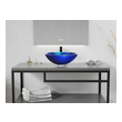 gray sink vanity Anzzi BATHROOM - Sinks - Vessel - Tempered Glass Blue
