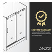 frosted frameless shower screen Anzzi SHOWER - Shower Doors - Sliding Chrome
