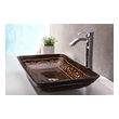 tall sink vanity Anzzi BATHROOM - Sinks - Vessel - Tempered Glass Brown