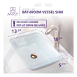 black vanity base Anzzi BATHROOM - Sinks - Vessel - Tempered Glass White