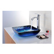 frosted glass vessel sink Anzzi BATHROOM - Sinks - Vessel - Tempered Glass Blue