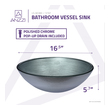 matt grey vanity unit Anzzi BATHROOM - Sinks - Vessel - Tempered Glass Silver