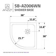 double threshold shower base 36x36 Anzzi SHOWER - Shower Bases - Double Threshold White