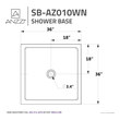 60 shower drain Anzzi SHOWER - Shower Bases - Double Threshold White