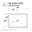 36 by 60 shower Anzzi SHOWER - Shower Bases - Single Threshold White