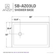 48 x 48 neo angle shower base Anzzi SHOWER - Shower Bases - Single Threshold White