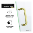 sliding shower door 60 Anzzi SHOWER - Shower Doors - Hinged Gold