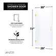 glass shower door with side panel Anzzi SHOWER - Shower Doors - Hinged Gold