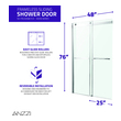 glass shower box Anzzi SHOWER - Shower Doors - Sliding Chrome