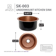large single bowl kitchen sink undermount Anzzi KITCHEN - Kitchen Sinks - Drop-in - Copper Copper