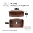36 inch bowl Anzzi KITCHEN - Kitchen Sinks - Farmhouse - Copper Copper