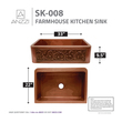 33 x 18 farmhouse sink Anzzi KITCHEN - Kitchen Sinks - Farmhouse - Copper Copper